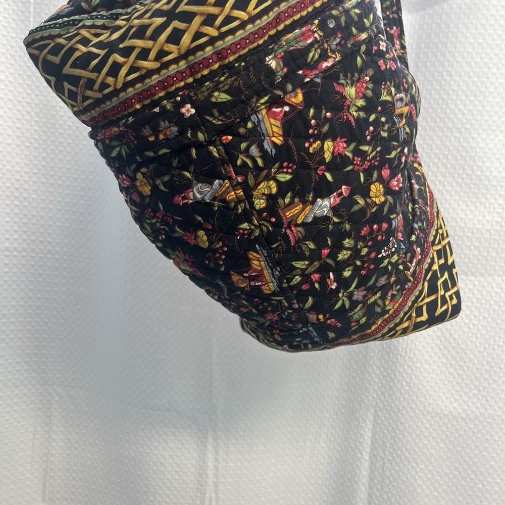 Vera Bradley Black Floral Ming Pattern Travel Bag Tote Quilted Overnight - Picture 8 of 8